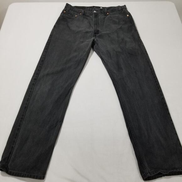 Vintage Levis 505 Jeans Mens 36x32 Straight Leg Regular Fit Y2K Black 100 Cotton - Picture 1 of 10